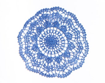Light purple Circle Crochet doily, lavender hand dyed vintage round Doily FREE SHIPPING