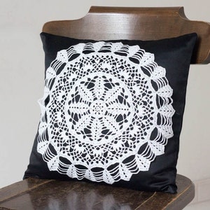 White Circle Crochet doily, vintage round Doily FREE SHIPPING image 5