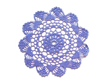 Light purple Circle Crochet doily, hand dyed vintage round Doily FREE SHIPPING