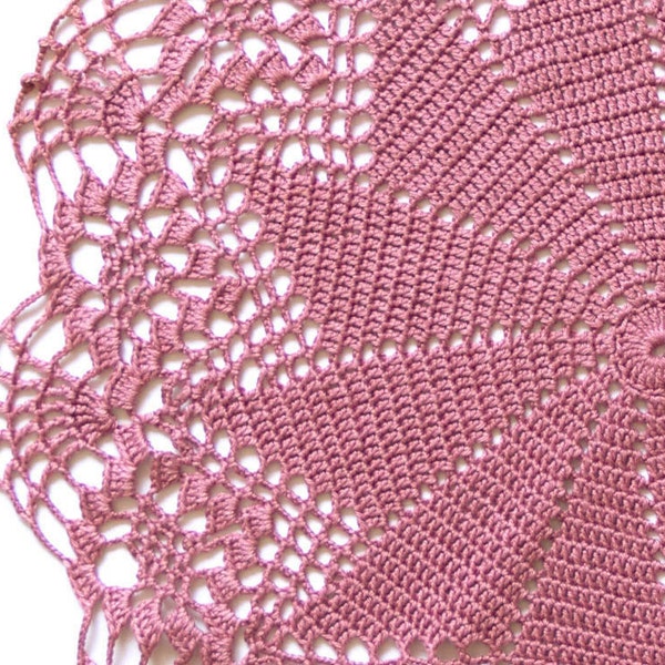 Pink blush Crochet Vintage Doily