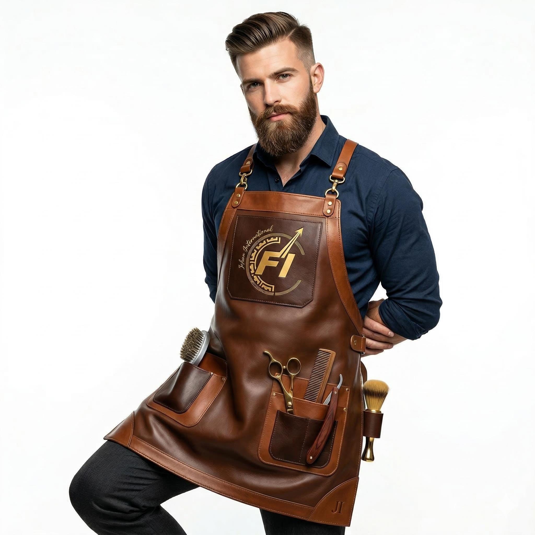 Handmade Vintage Style Genuine Leather Professional Barber Apron