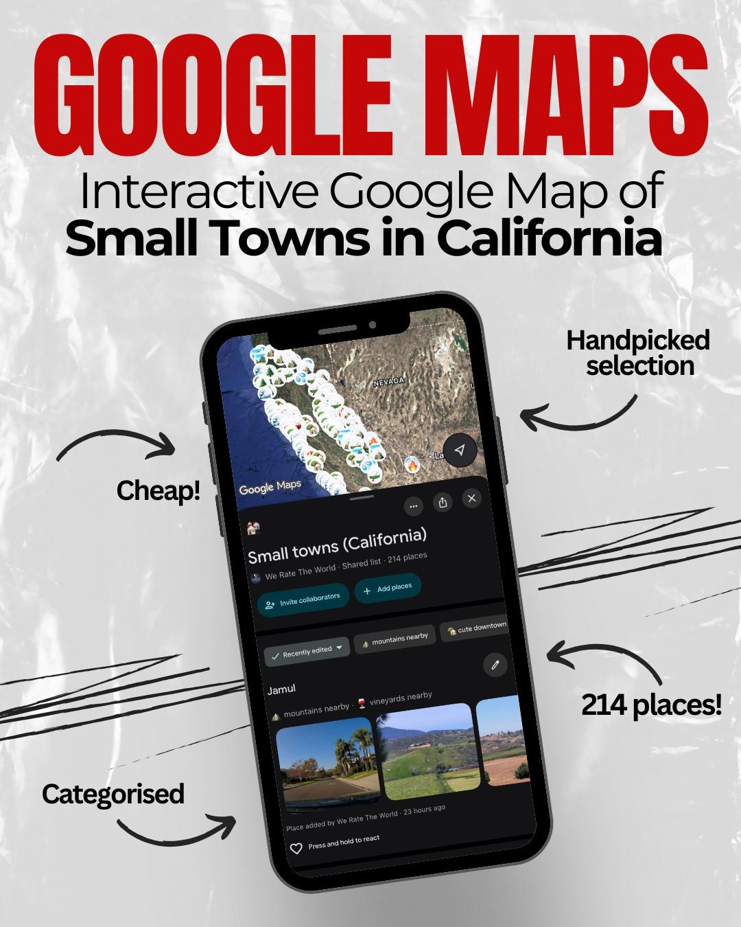 Ca Map Interactive California Small Towns Interactive Map, 214 Places, PDF (categorized ...