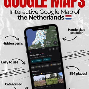 Interaktive Niederlande Google Karte - 194 kuratierte Orte (Städte, Kleinstädte, Dörfer, Strände, Natur, Schlösser)