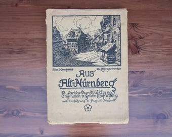 From Old Nuremberg - 12 coloured art prints after originals by F. Trost the Younger.
