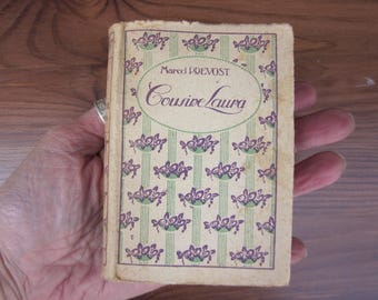 Cousine Laura by Marcel Prevost - Vintage Small Novel with Decorative Printed Soft Cover.