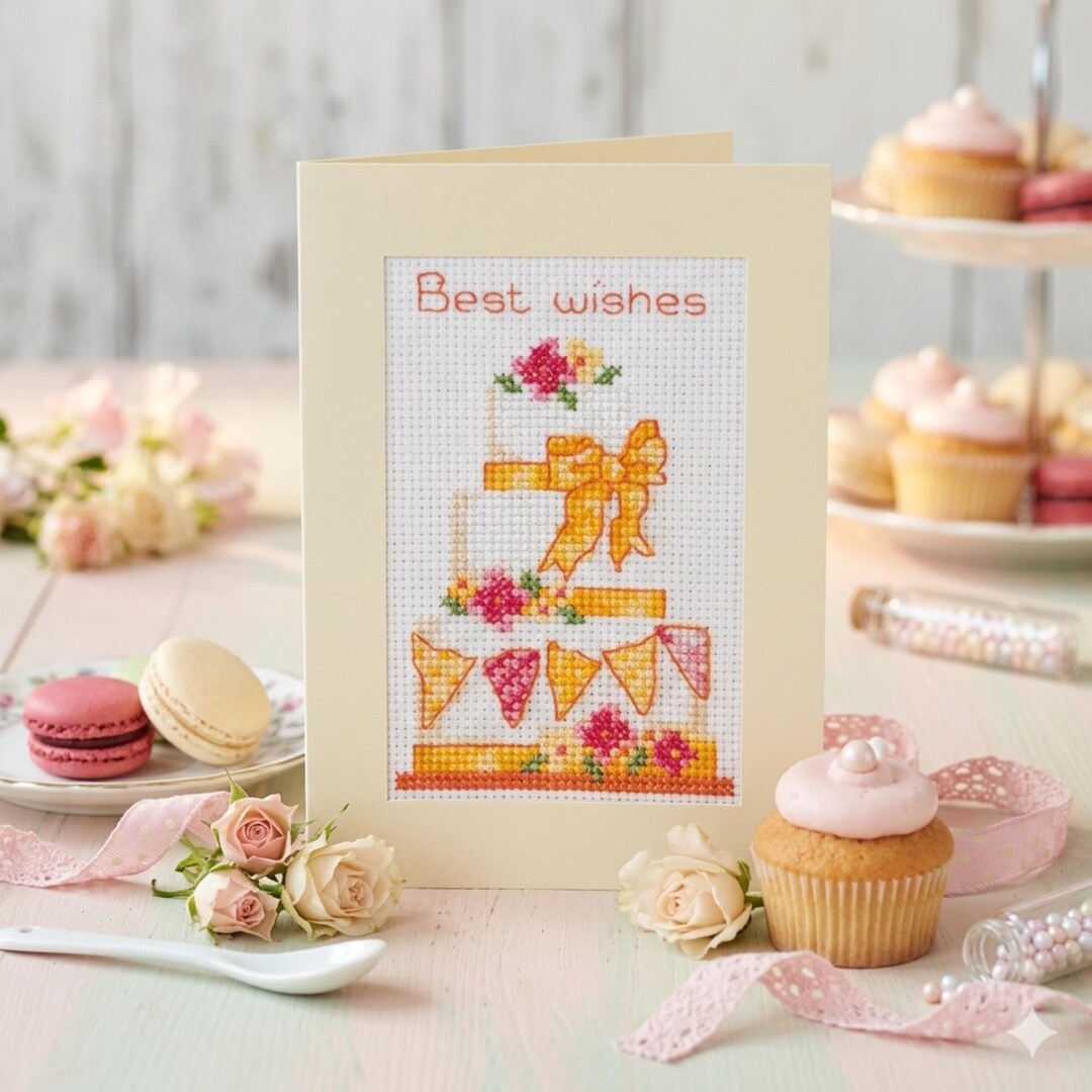 Birthday Cake Cross Stitch Card Patterns, Set of 6 PDF, Digital ...