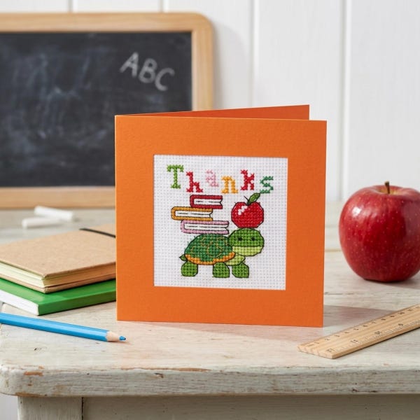 Teacher Appreciation Cross Stitch Card Patterns – Set of 4 Printable PDF | Thank You Teacher Cards | Digital Download