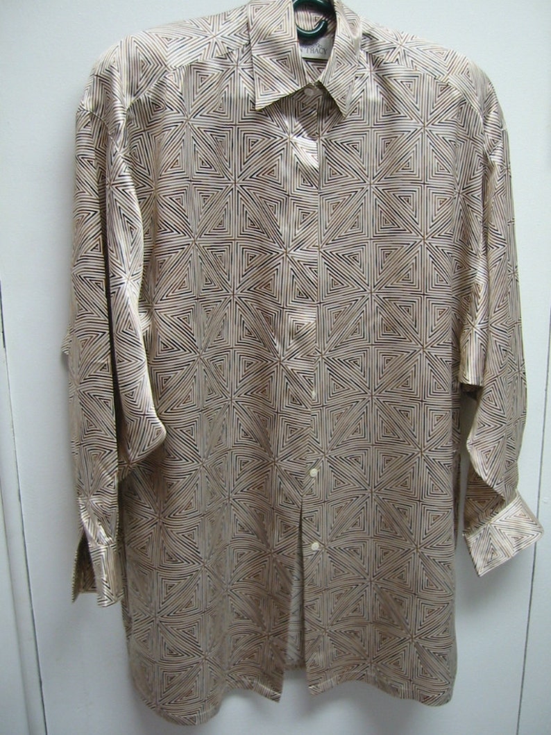 Vintage Print Linda Allard for Ellen Tracy Silk Tunic Size 4 - Etsy