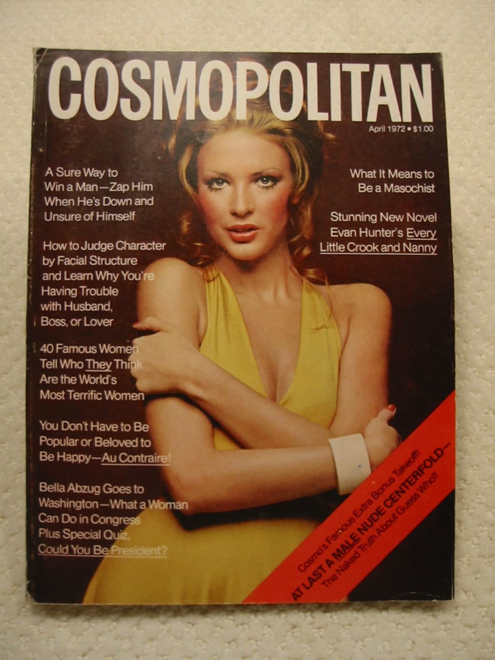 Vintage April 1972 Cosmopolitan magazine containing the Burt | Etsy