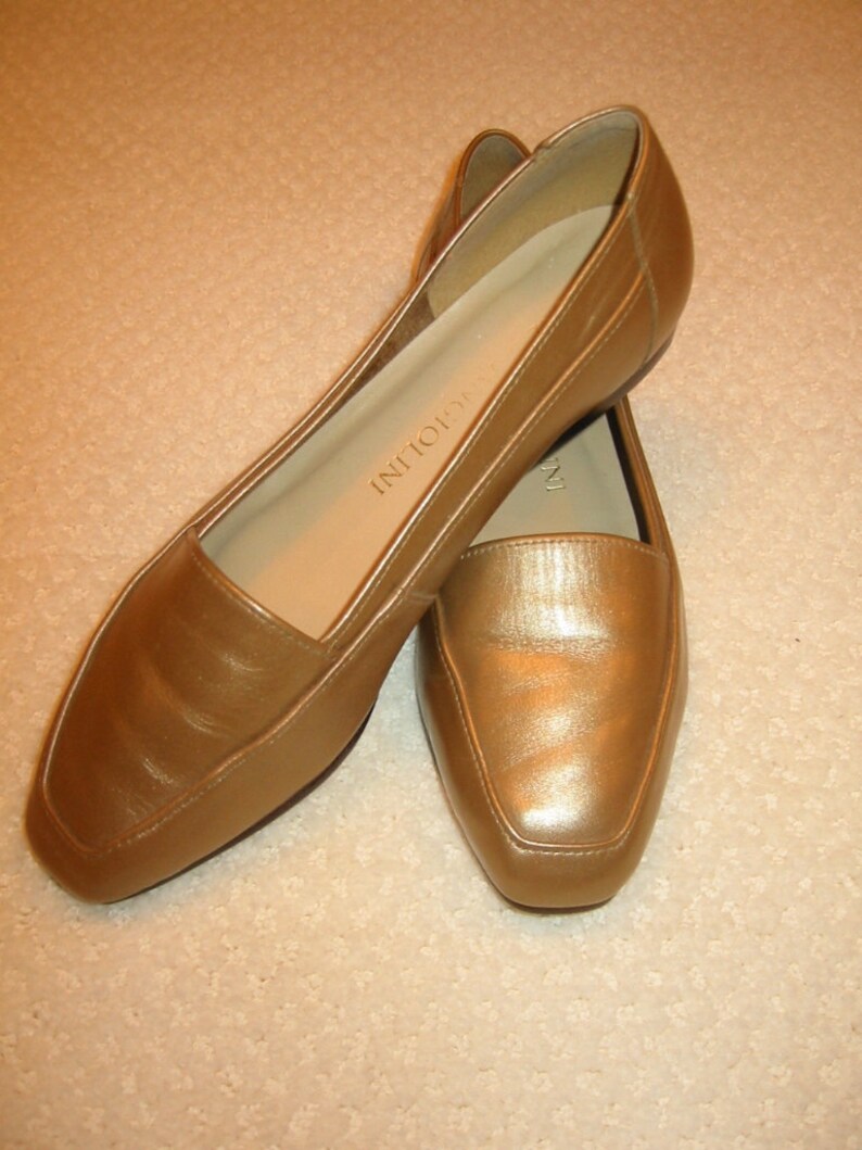 Vintage Womens Bronze Enzo Angiolini Leather Flats . . . 7M - Etsy