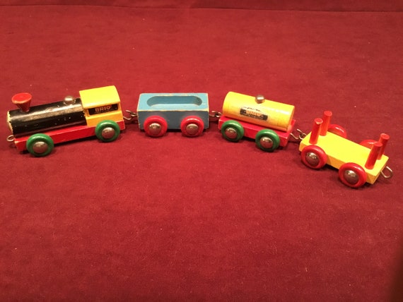 Vintage Brio Train Set Made In Sweden Wood Hook Eye Etsy