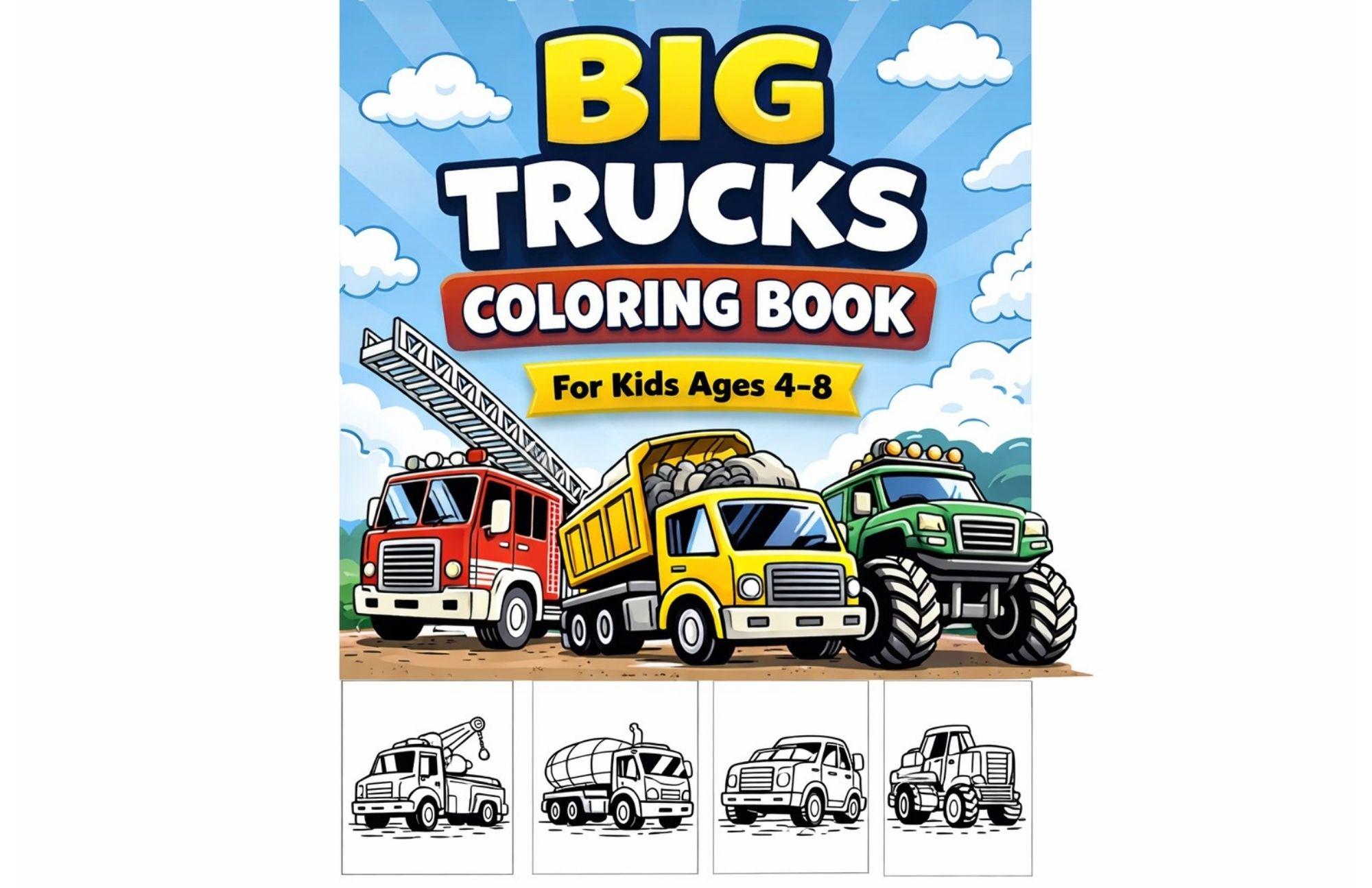 Construction Vehicle Coloring Book for Kids: Dump Trucks, Excavators ...