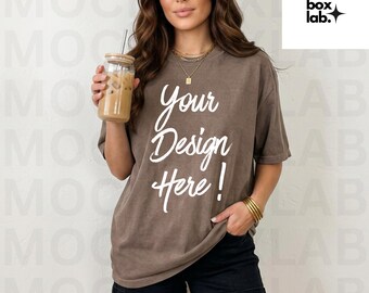 Comfort Colors 1717 Espresso Mockup C1717 Espresso Oversized T-Shirt Mockup Trendy Lifestyle C1717 Mock Brown Shirt Mockup Digital Download
