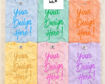 Comfort Colors 1717 Group Shirt Mockup Group Folded Tshirt Mockup Flat Lay Mock Colorful Pastel C1717 Flat Lay Group Mockup Digital Download