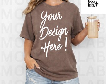 Espresso Comfort Colors C1717 Mockup 1717 Espresso Oversized Shirt Mockup Trendy Lifestyle CC1717 Mockup Brown T-Shirt Mock Digital Download