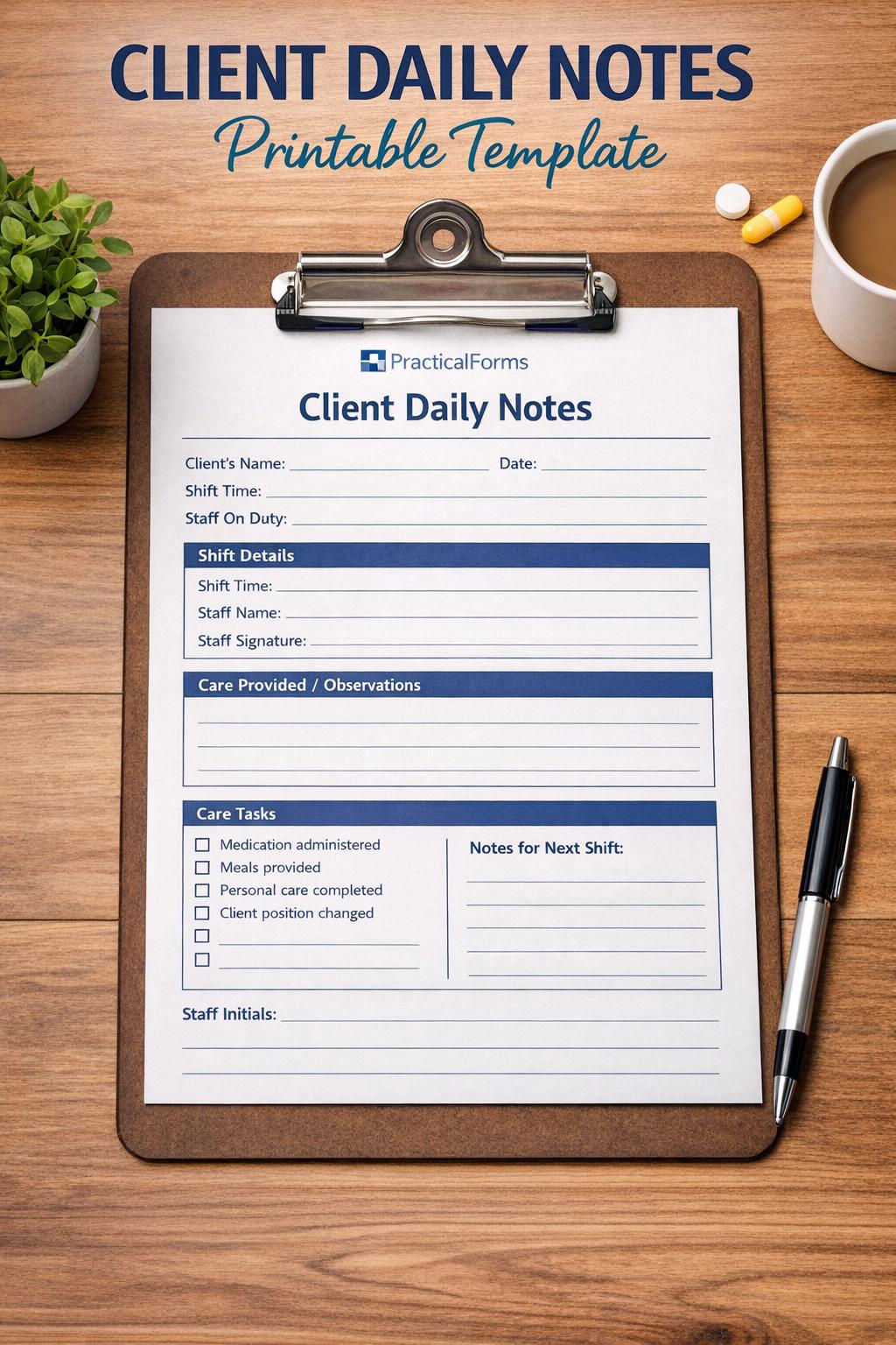 Client Daily Notes Template Printable - Etsy