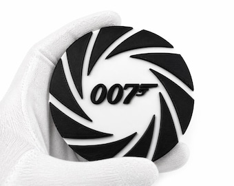 007 スパイテーマのコースター | ジェームズ・ボンド 秘密諜報員デコレーション | 白黒ドリンクコースター