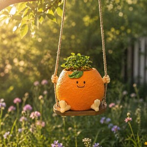 Maceta colgante adorable, maceta kawaii para frutas, maceta divertida, maceta para suculentas, decoración estética para la habitación, regalo para ella.