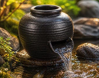 Ceramic Cascade Fountain, Zen Tabletop Water Feature, Relaxing Home Decor