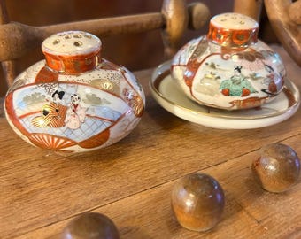 Vintage Japanese Porcelain Salt & Pepper Shaker Set