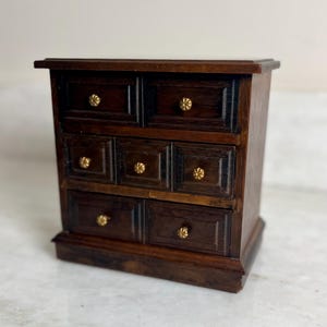 Vintage Gunther Mele Miniature Wooden Jewelry Chest (1970s)