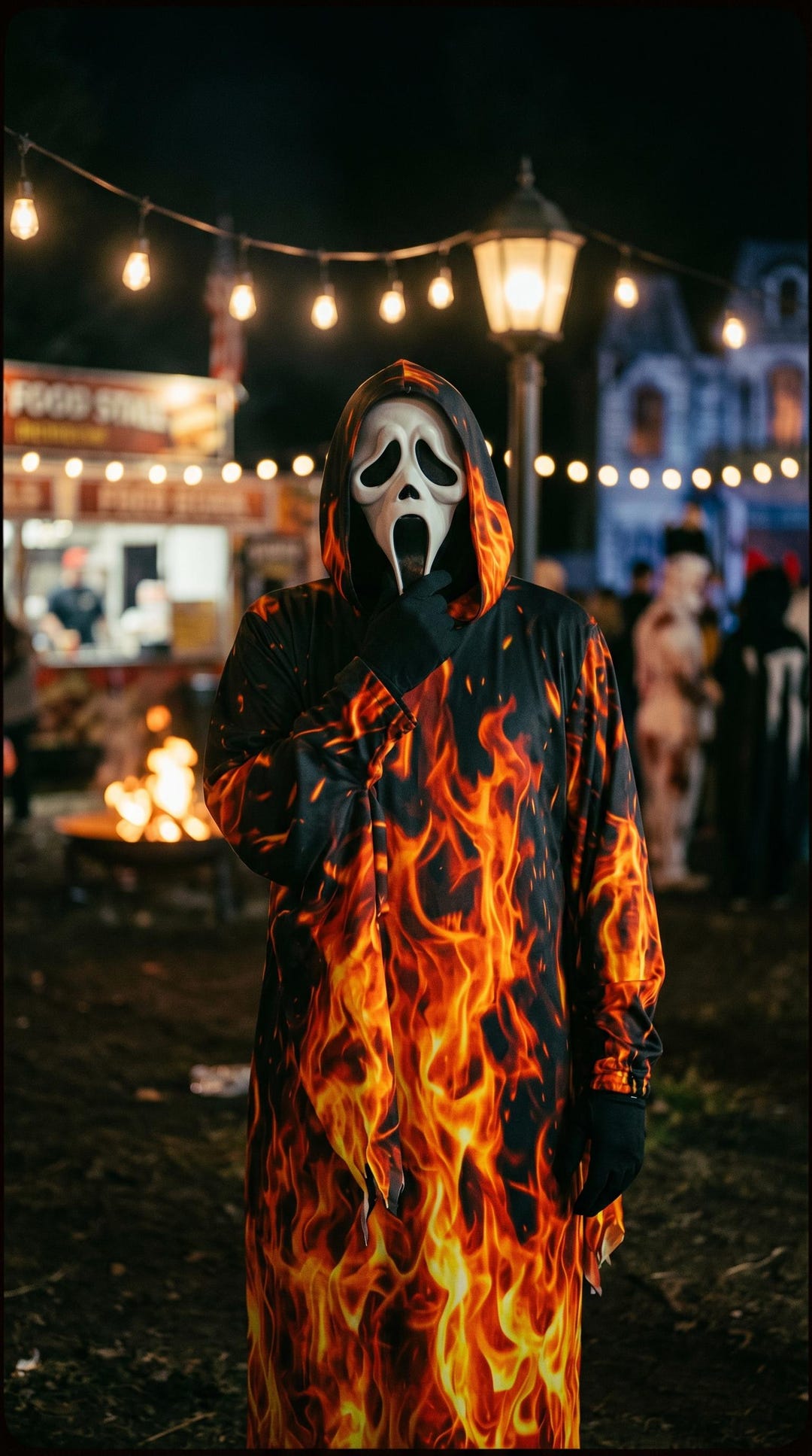 Ghostface Flame Robe & Mask Set – Horror Cosplay Costume Halloween - Etsy