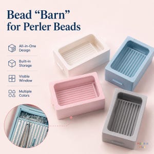 Perler Beads Storage Tray with Built-in Organizer Box | Fuse Beads Sorting Tray | Pixel Art Craft Bead Holder | Large & Small Sizes