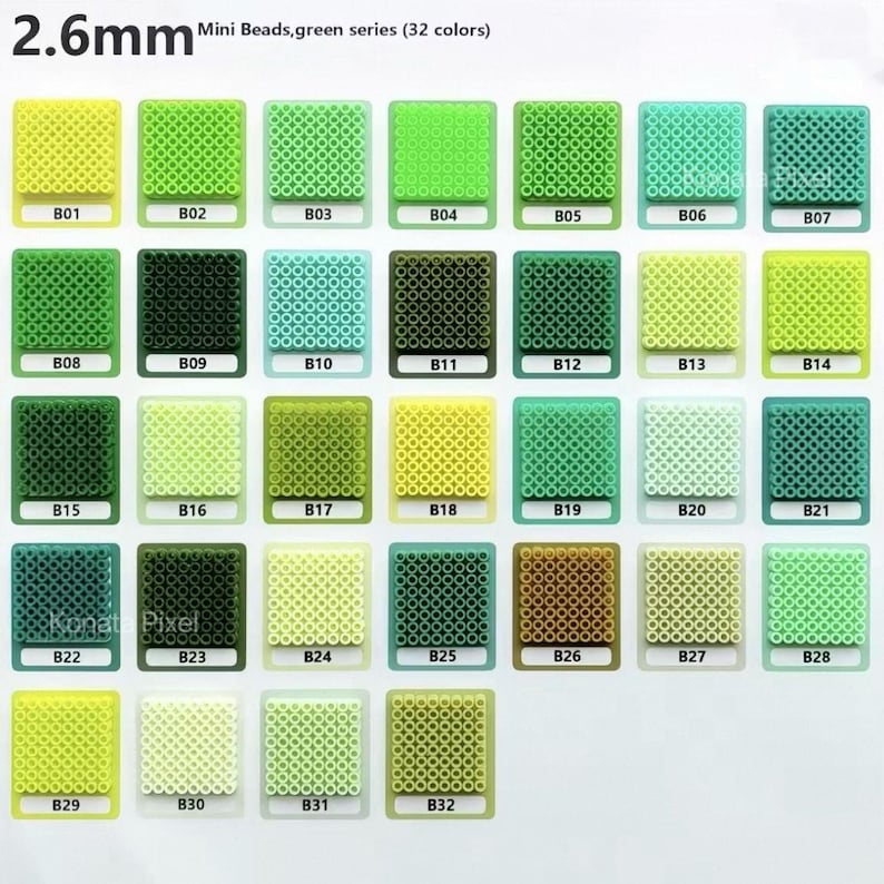 9 Color Bundles 2.6mm Mini Fuse Beads – 5000pcs per Color – Pixel Art ...