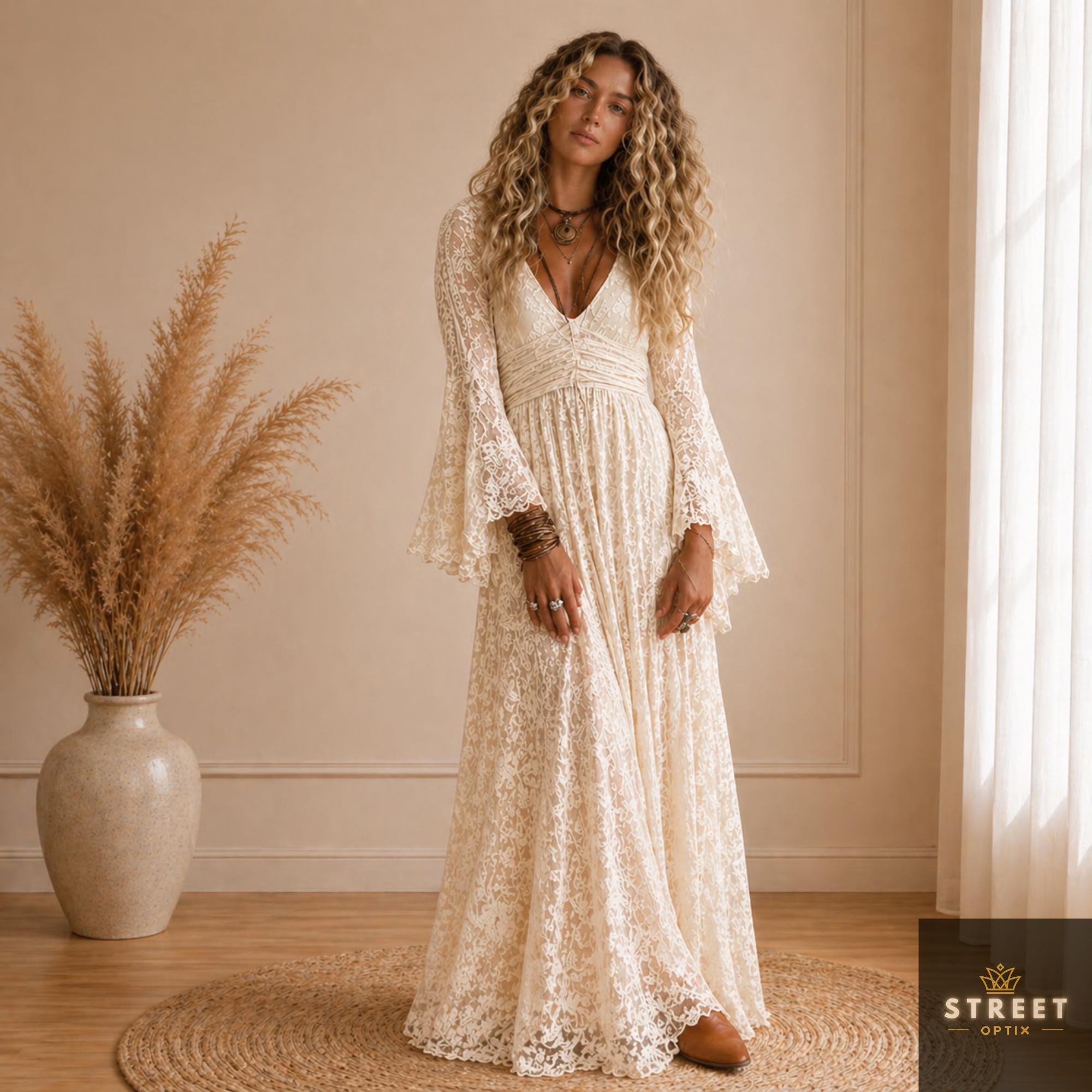 boho white dress canada White Bohemian Dress