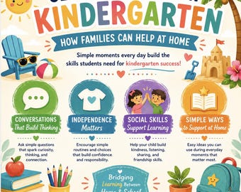 Preparación para el jardín de infancia / Actividades de preparación para el jardín de infancia para familias / PDF imprimible de preparación escolar