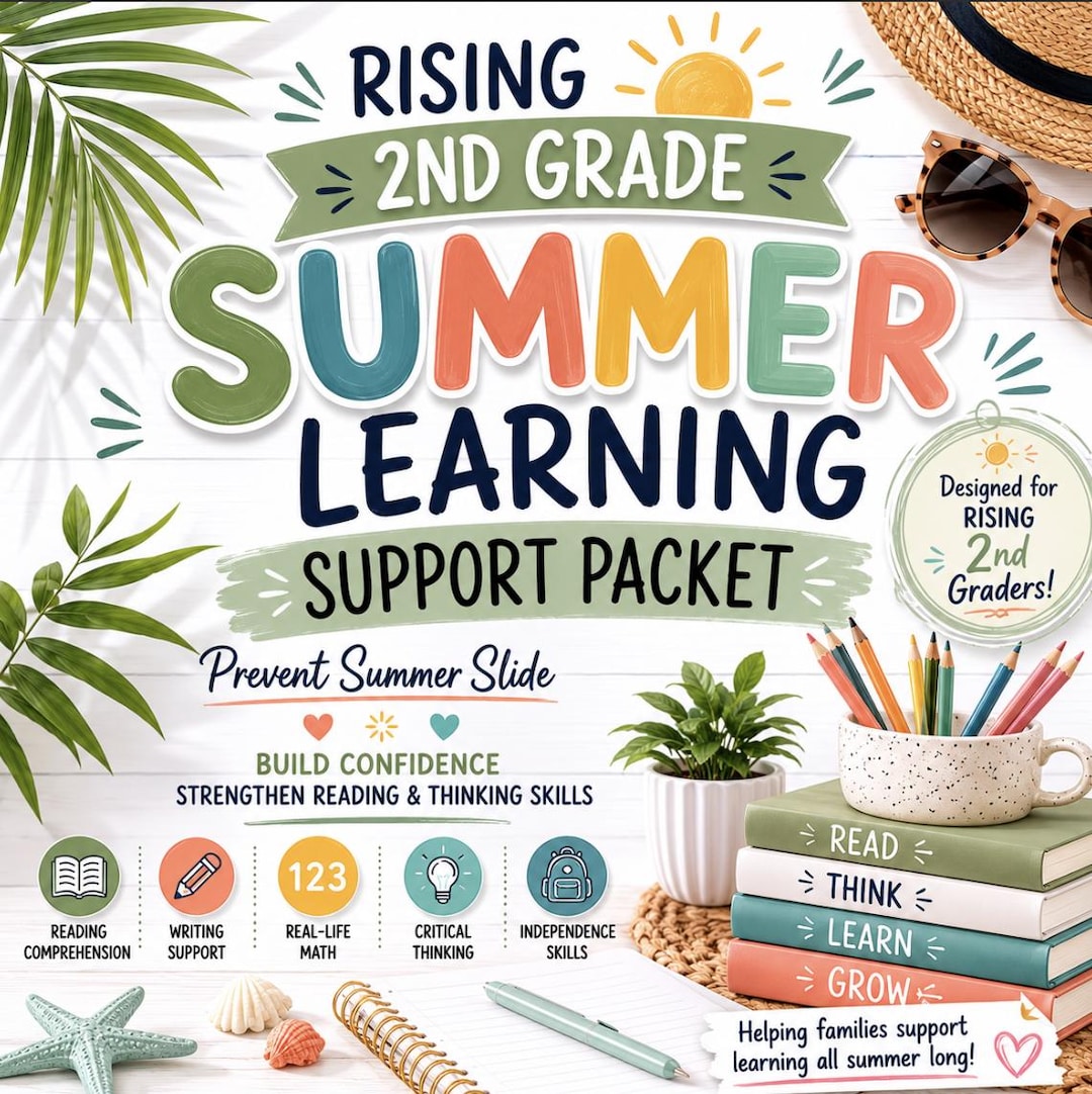 Educators Rising Packets Rising 2nd Grade Summer Learning Support Packet | Prevent Summer Slide ...