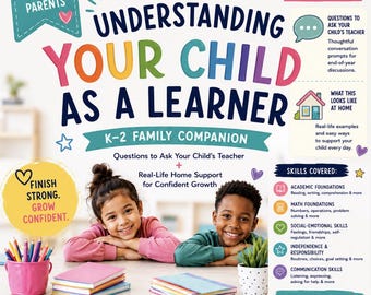 Guía para padres de alumnos de K-2 / Apoyo al aprendizaje infantil, preguntas para el profesor (PDF imprimible)