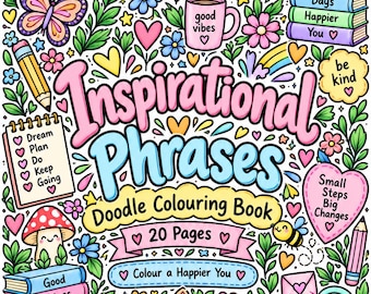 Inspirerend Doodle Kleurboek | 20 Printbare Citatenpagina's (Digitale Download)