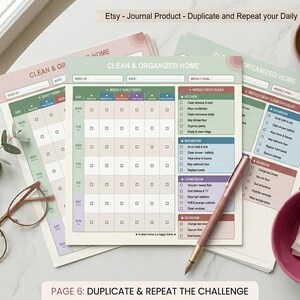 Printable Home Cleaning Schedule, Aesthetic Weekly Tasks PDF, Digital Declutter Planner Page, Sage Green Cleaning Checklist, Home Organizati