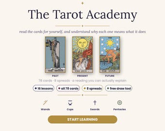 Complete Tarot Learning Guide,Tarot Cards Meanings, Spreads Workbook (Digital Download)