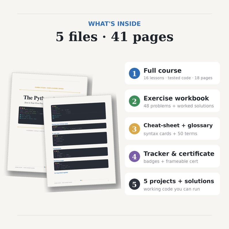 Python Academy — Learn Python | Complete Beginner Python Course | Learn Python Programming | PDF Workbook + Exercises + Cheat Sheets image 2