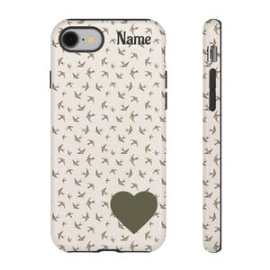 Swallow Pattern Heart Phone Case | Tough Case