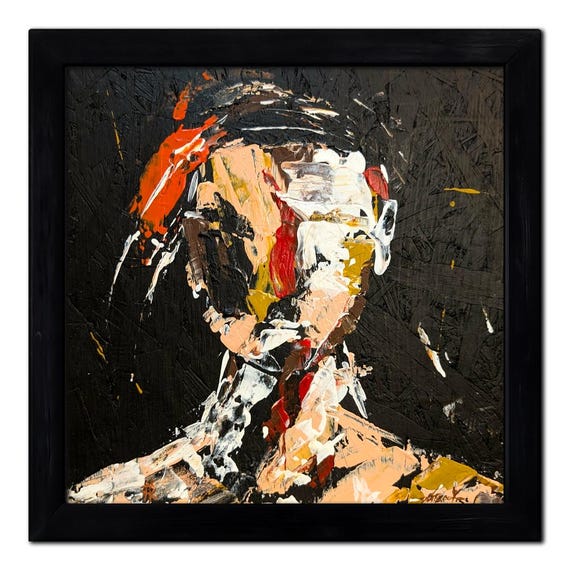Original Painting Abstract Expressionist Portrait Implosive Constraint by HAVLOCK