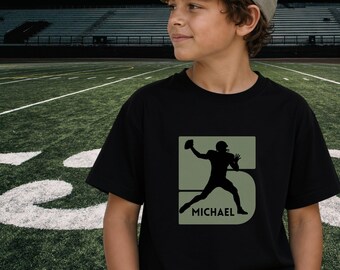 Personalized Boys Sports Birthday Shirt, Custom Name and Number Kids Tee Football, Soccer Basketball Ice Hockey Baseball, Game Day Outfits
