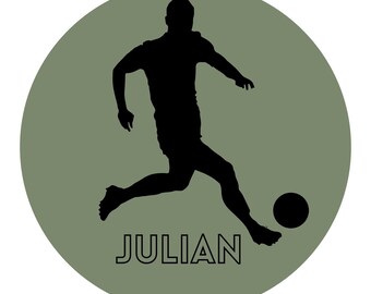 Wandtattoo Türschild Kinderzimmer personalisiert mit Namen und Wunschmotiv Fussball, Eishockey, Handball, Tennis, Karate, BMX und Skateboard
