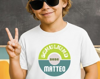 Einschulung Shirt 2026 Schulkind T-Shirt personalisiert Name Erstklässler 1. Klasse Junge Mädchen Geschenk Schulanfang
