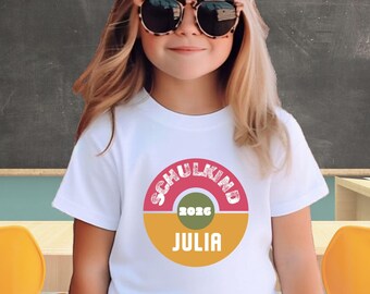 Einschulung   T-Shirt Personalisiert Mädchen,  Outfit Erster Schultag,  Geschenkzum Schulanfang