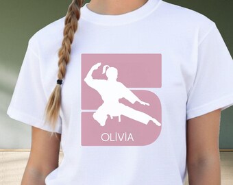 Personalisiertes Judo Shirt | Karate T-Shirt mit Name | Sport Outfit Mädchen | Kampfsport Shirt