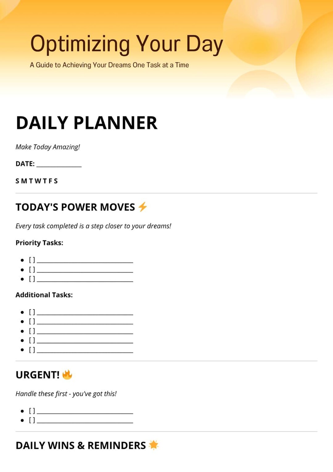 Daily Planner Printable PDF - Etsy