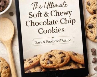 Soft & Chewy Chocolate Chip Cookie Rezept zum Ausdrucken | Einfaches Rezept für hausgemachte Kekse (Digitaler Download)