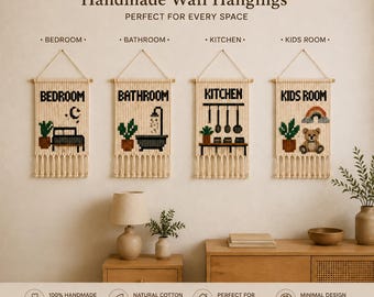 Custom Macrame Wall Hanging, Personalized Boho Room Decor, Handmade Name Sign