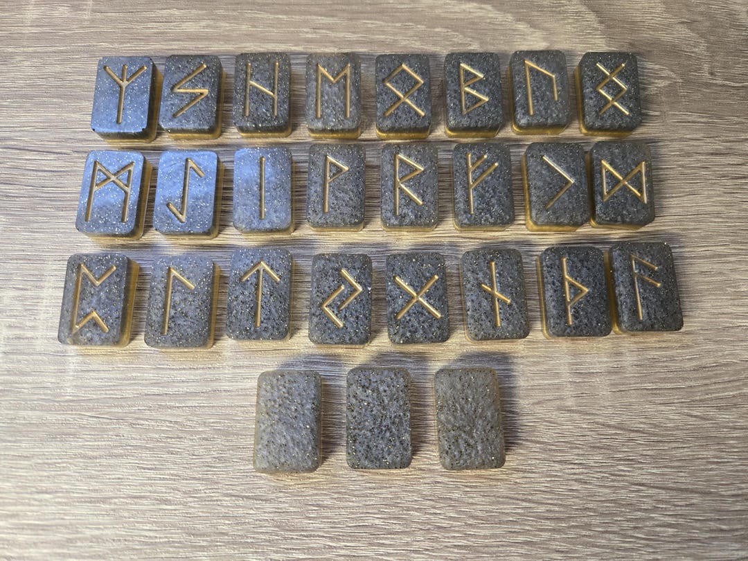 Midnight and Gold Runes Set - Etsy