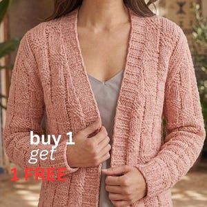 Chunky Basket Weave Cardigan Knitting Pattern, Oversized Sweater PDF (Digital Download)
