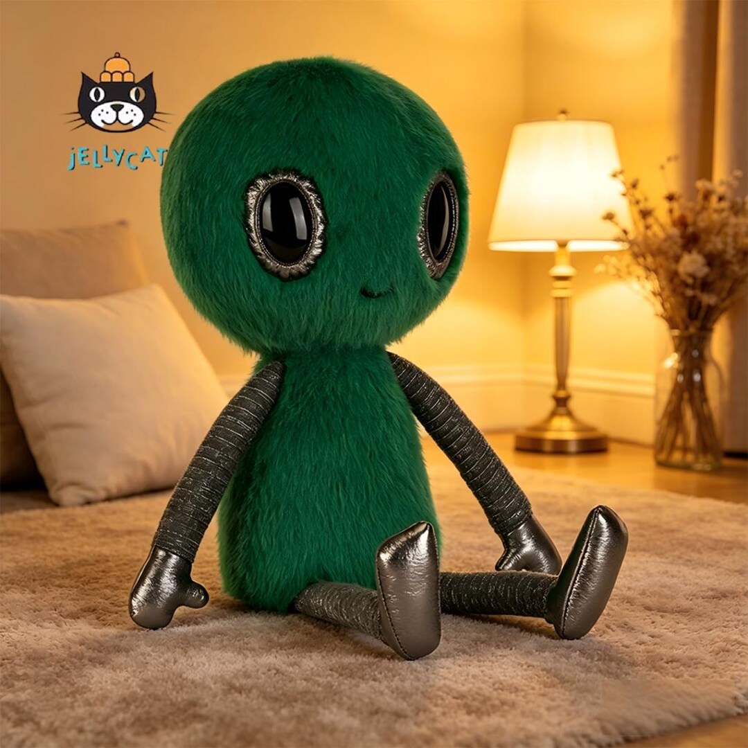 Jellycat Zyllan Alien Plush, Soft Cuddly Green Alien Stuffed Animal ...