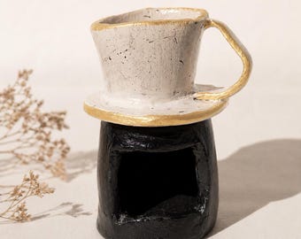 Handmade Incense Burner Mug | Backflow Incense Holder | Ceramic Oil Burner | Unique Home Decor | Cozy Gift Idea | Made to Order